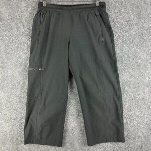 Zenergy by Chicos Active Pants Womens Medium Black Stretch Crop Zip Pockets
